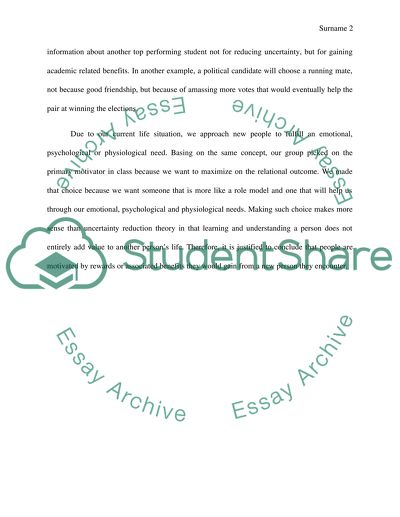 Uncertainty Reduction Theory Critique