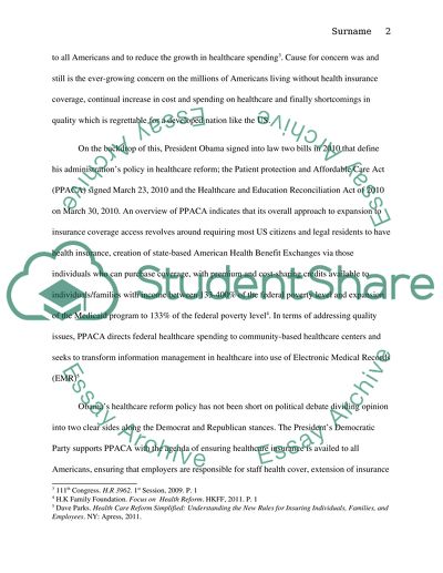 Current Healthcare Reforms in the USA