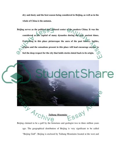 History and Analysis of Beijing