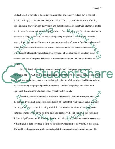 Theories of Poverties