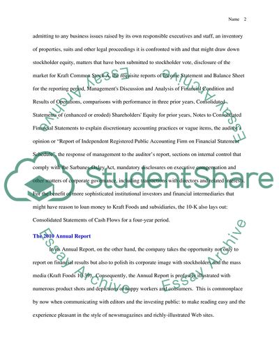 Analysis of 10K vs. Annual Report