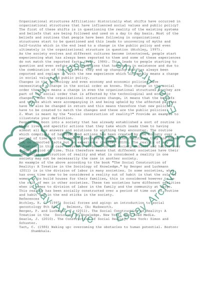 Shifts that Have Occurred in Organizational Structures that Have Influenced Public Policy