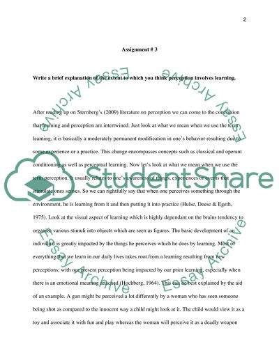 The Psychology of Learning and Its Perception