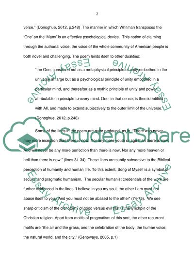 Main Features in Walt Whitmans Song of Myself