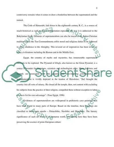 Supernaturalist View Found in Civilizations