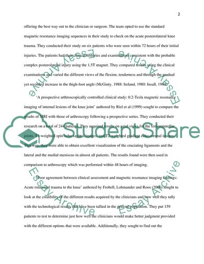 Diagnosis of Knee Joint Problem in MRI