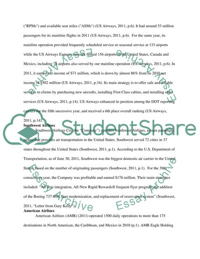 COMPETITORS ANALYSIS AIRLINES INDUSTRY