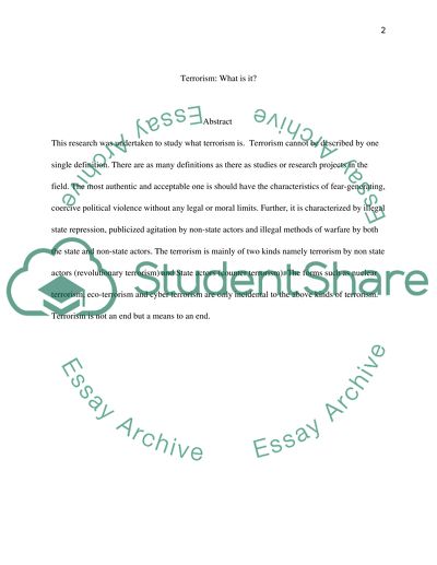 Terrorism: What is It