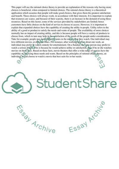 More Choice Is Desirable To Less