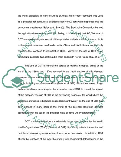 Current Perspectives On A Global Ban Of DDT