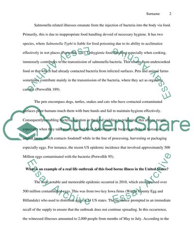 Foodborne Illness Short Answer Questions