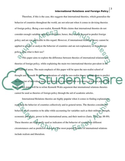 International Relations and Foreign Policy