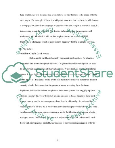 E-Business Models, HTML and E-Payment