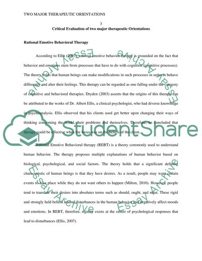 Critical evaluation of two major therapeutic orientations