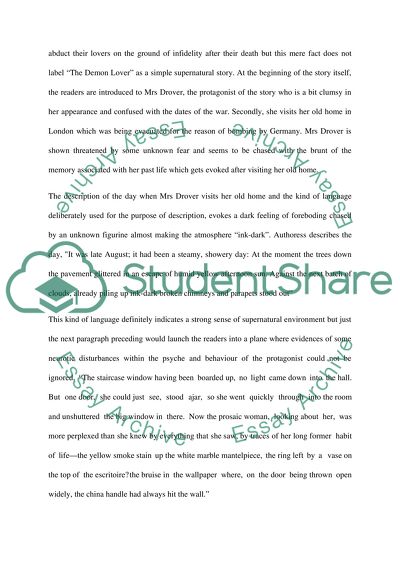 The Short Story The Demon Lover and the Supernatural Background