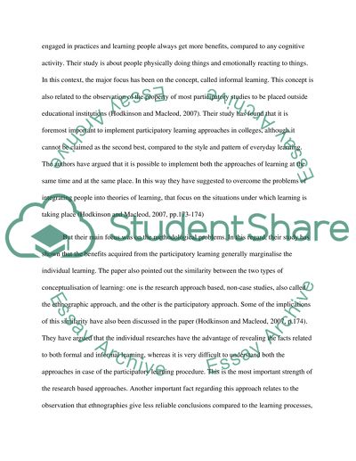 Different Methodologies of Learning and Their Relationship with the Process of Conceptualisation of Learning