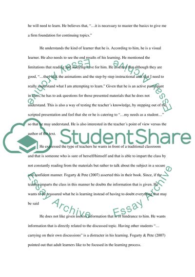 The Adult Learner: Things We Know