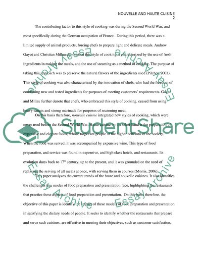 Haute and Nouvelle Cuisines