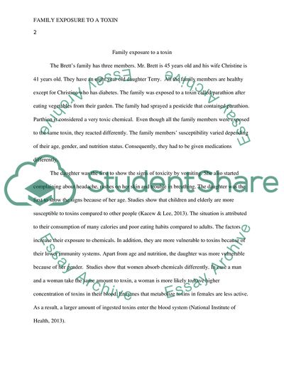 Family exposure to a toxin