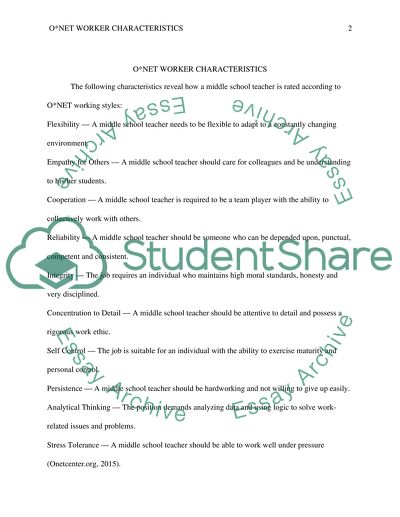O*NET Worker Characteristics