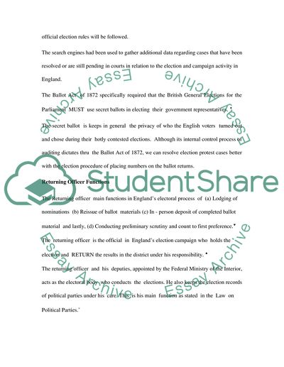 Englands Electoral System