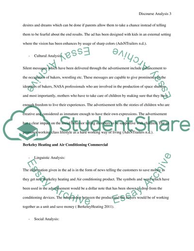 Discourse analysis of three TVCs