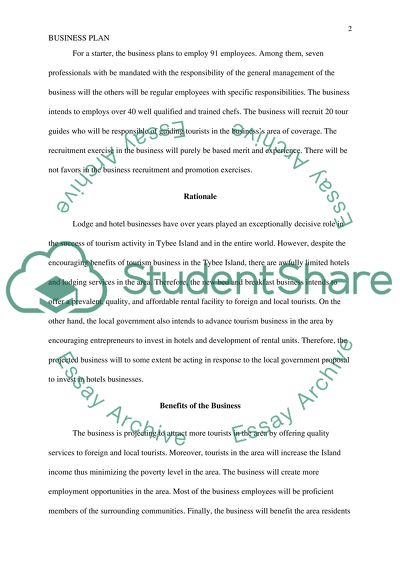 Business Plan for Bed and Breakfast