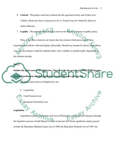 essay on formation of a contract