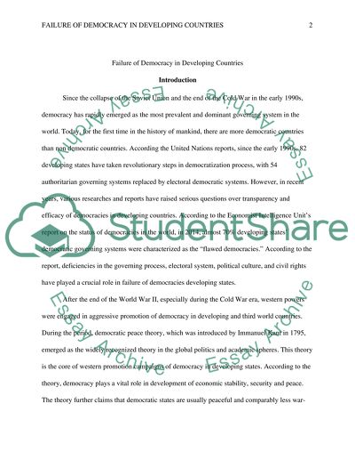 Failure of democracy in developing countries