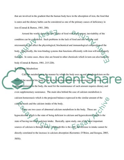Physiology and Biochemistry of Micronutrients
