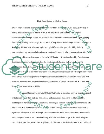 Ruth Saint Denis and Isadora Duncans Dance Techniques