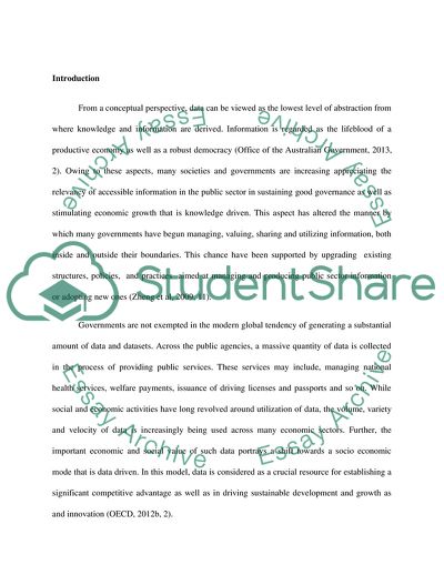 Sharing of Data across Government Agencies