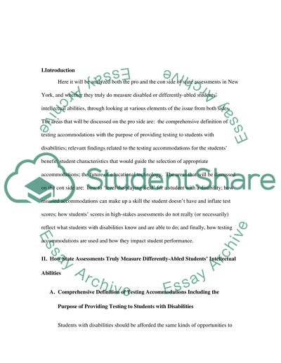 Do state assessments truly measure a disabled students intellectual abilities