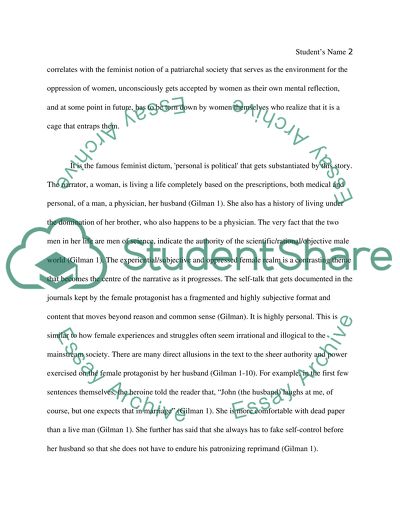 The Yellow Wallpaper by Charlotte Gilman