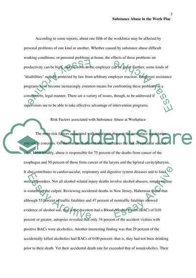 Substance Abuse in the Workplace