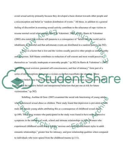 The impact of relationship between rape victims and men