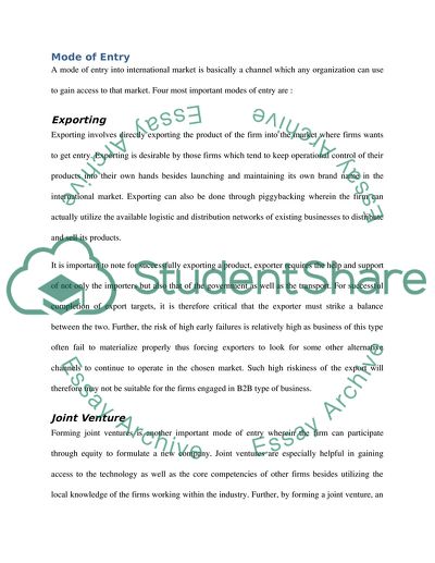 Dynamics of Doing Business in International Market