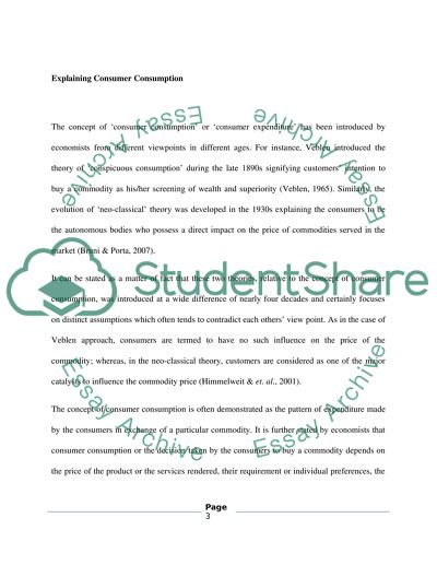 Consumer Consumption