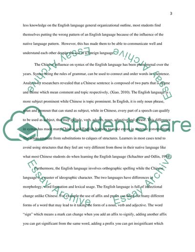 First Language Influence in Learning English