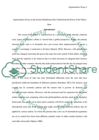 Extent Globalisation Has Undermined the Power of the Nation State