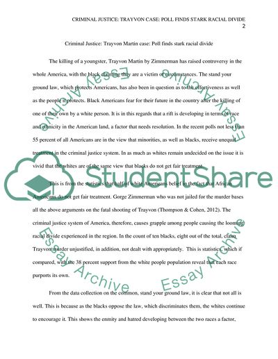 Criminal Justice - Trayvon Martin Poll Finds Stark Racial Divide