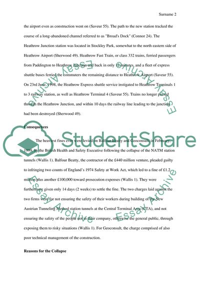 Cause of the Collapse of a Tunnel at Heathrow Airport