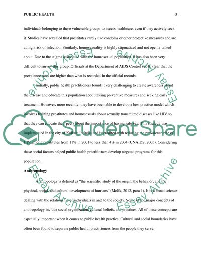 Social Psychology and Anthropology in Public Health Practice