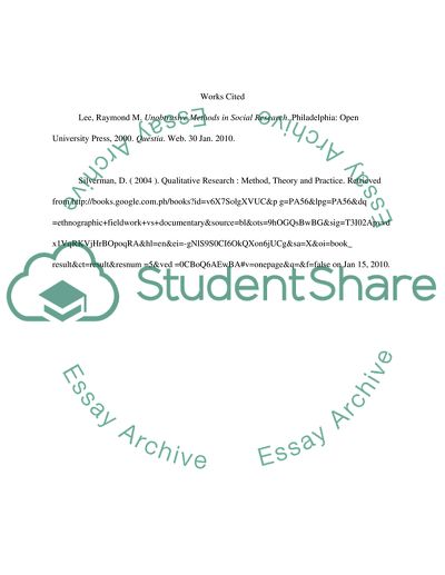 Unobtrusive Methods in Social Research