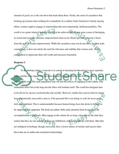 Discussion: Sexulality - The Hook-Up Culture