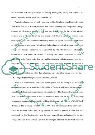 Modern German Foreign and Security Policy