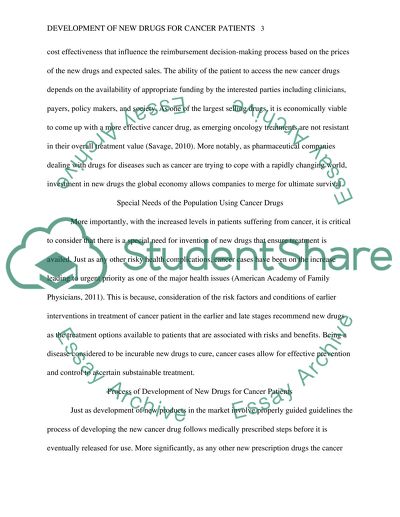 Development of New Drugs for Cancer Patients