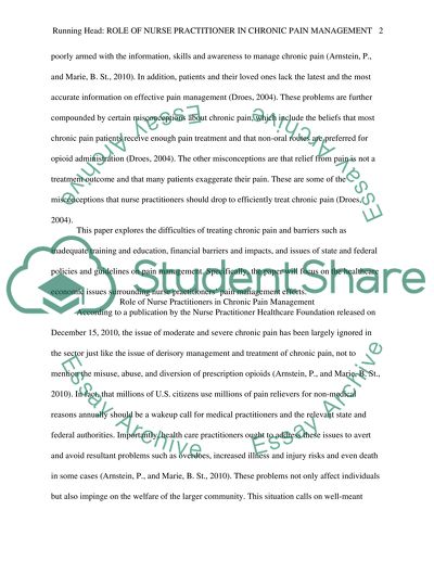 Chronic Pain Management and Nurse Practitioners