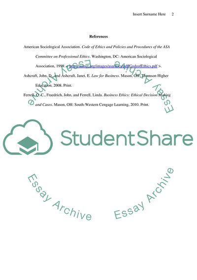 American Sociological Associations Code of Ethics