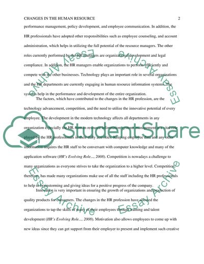Changes in Human Resource for the past 20 to 30 Years